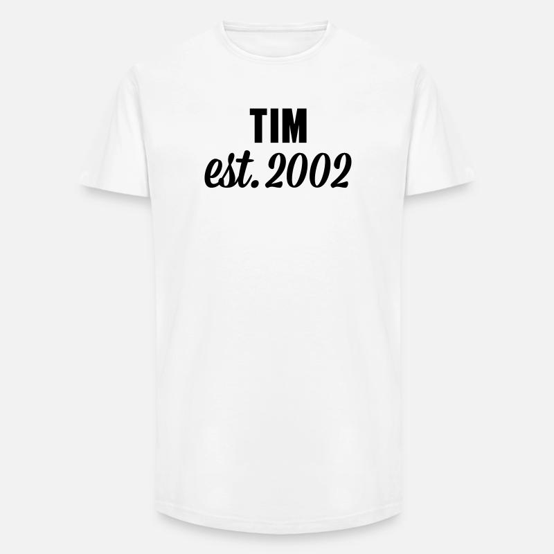 Tim est 2002 - Long Fit Männer T-Shirt - Weiß