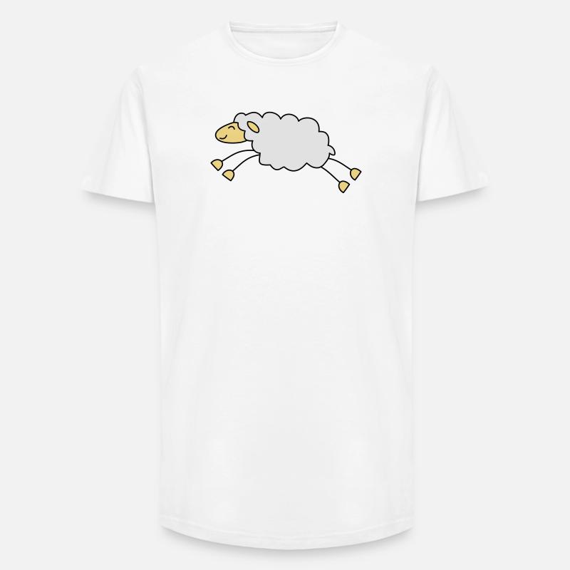 springendes schaf schäfer - Long Fit Männer T-Shirt - Weiß