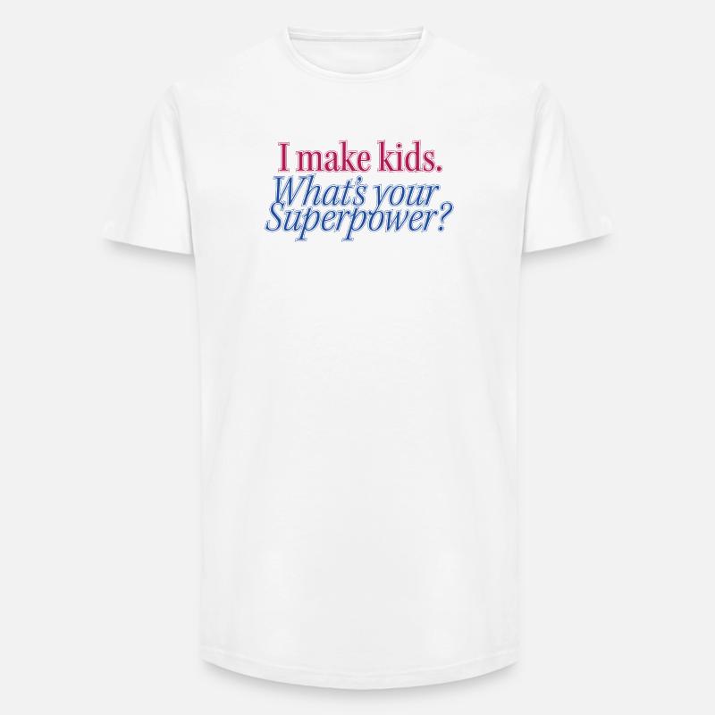 Superpower Parenthood Uttalande - T-shirt herr med lång passform - vit
