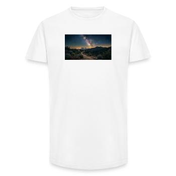 Voie lactée Runyon Canyon, LA - T-shirt coupe longue homme - blanc - Devant - AI Model Male 185 light (185cm)