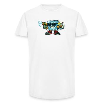 IJsblok Zomer Splash - Long Fit Men's T-Shirt - white - Front - AI Model Male 185 light (185cm)