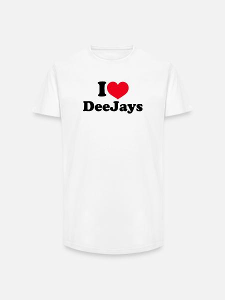I Love DeeJays - Long Fit Men's T-Shirt - white