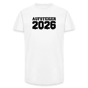 Aufsteiger 2026 - Long Fit Männer T-Shirt - Weiß - Vorne - AI Model Male 185 light (185cm)
