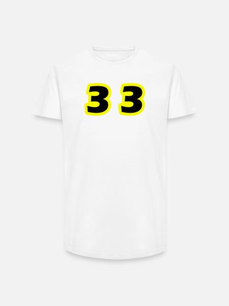 33 Number Symbol - Long Fit Men's T-Shirt - white