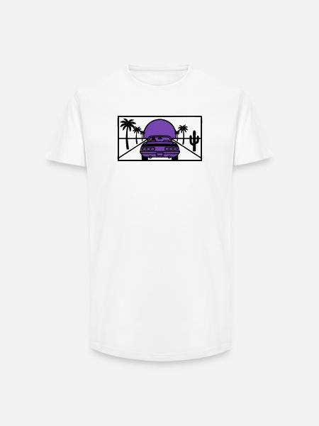Night Driving Highway Graphic - Long Fit Men's T-Shirt - white