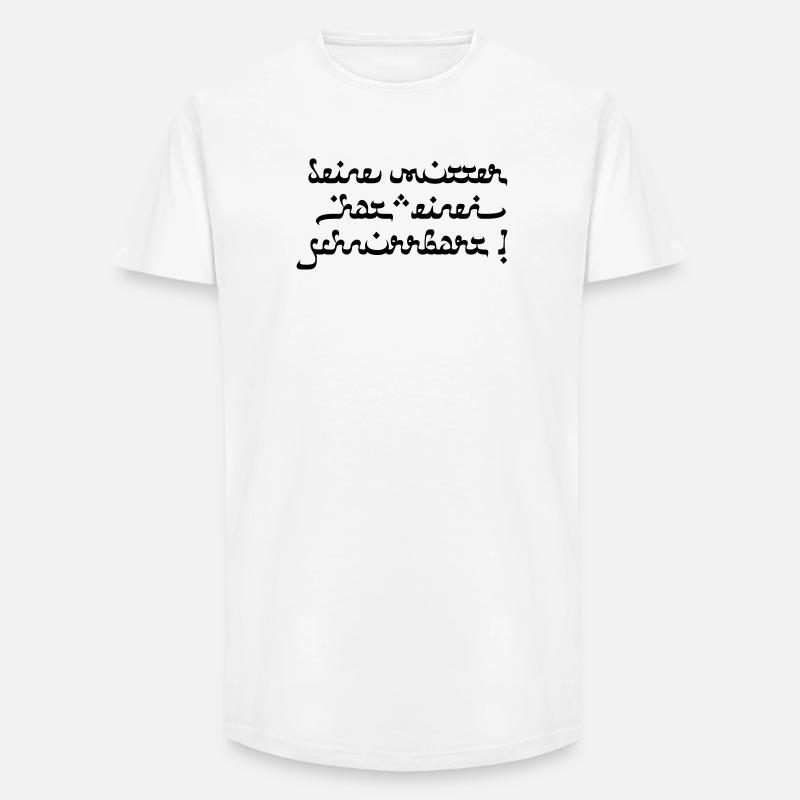 Deine mutter hat einen schnurrbart! - Long Fit Männer T-Shirt - Weiß