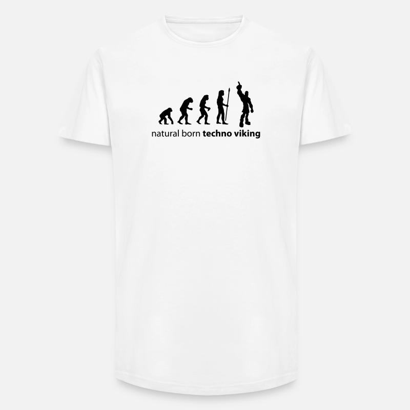 evolution_techno_viking - T-shirt coupe longue homme - blanc
