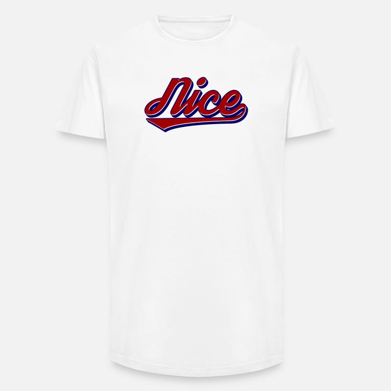 Nice Script Retro Logo Stil - Long Fit Männer T-Shirt - Weiß