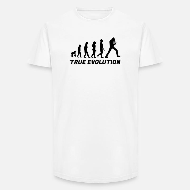 True evolution - vrai évolution metal - T-shirt coupe longue homme - blanc