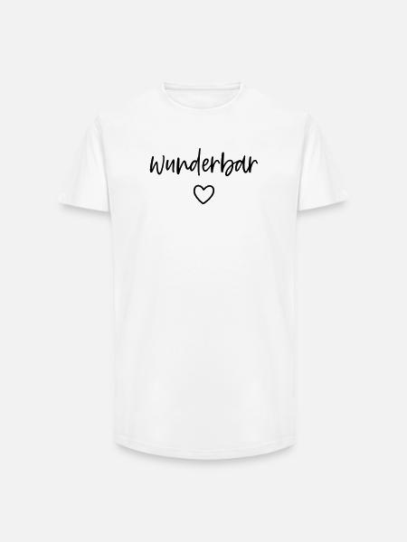 wunderbar Herz - Long Fit Männer T-Shirt - Weiß