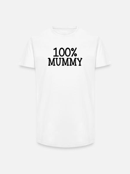100% Mom - Mother's Day - Long Fit Men's T-Shirt - white