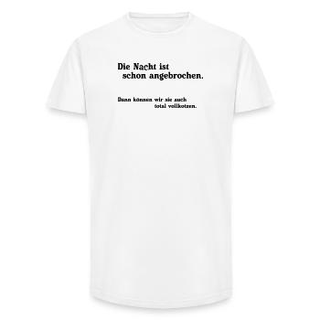 La nuit est tombée - T-shirt coupe longue homme - blanc - Devant - AI Model Male 185 light (185cm)