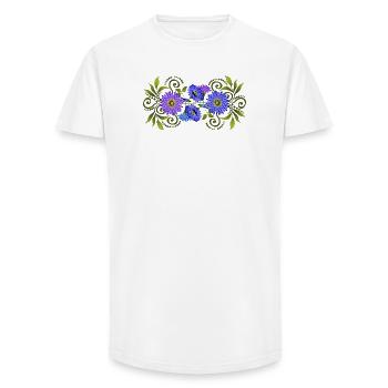 Flowers - Long Fit Men's T-Shirt - white - Front - AI Model Male 185 light (185cm)