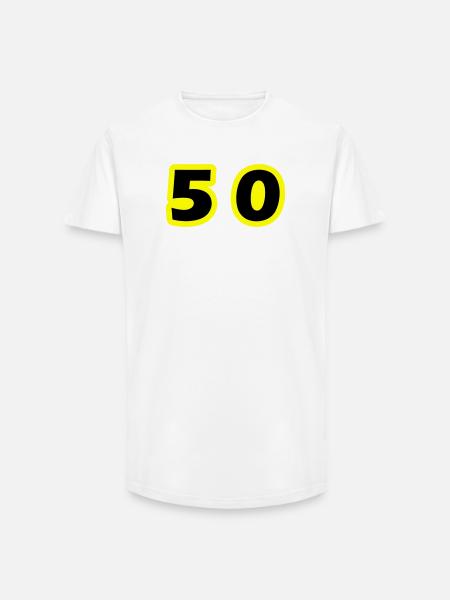 50 Number Symbol - Long Fit Men's T-Shirt - white