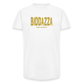 T-Shirt Biddazza T-Shirt Sizilien Sizilianisch - Long Fit Männer T-Shirt - Weiß - Vorne - AI Model Male 185 light (185cm)