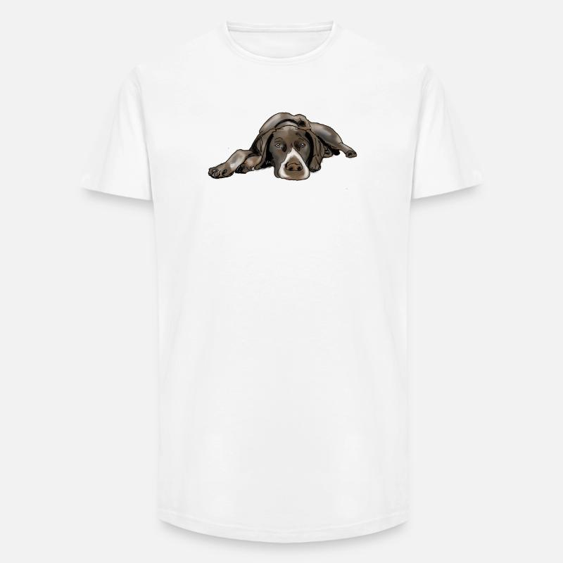 Pointer Deutsch Kurzhaar - Long Fit Männer T-Shirt - Weiß