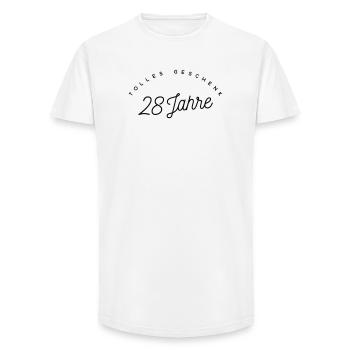 Tolles Geschenk 28 Jahre  - Long Fit Männer T-Shirt - Weiß - Vorne - AI Model Male 185 light (185cm)
