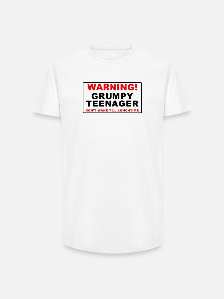 Grumpy Teenager - Don't Wake Till Lunchtime - Long Fit Men's T-Shirt - white