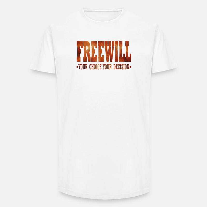 FreeWill - Long Fit Men's T-Shirt - white