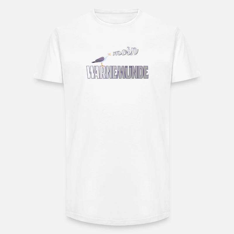 Warnemünde Möwe mit Moin Ostee - Long Fit Männer T-Shirt - Weiß