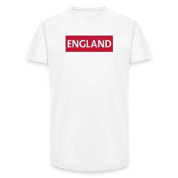 England City Skyline mit Linseneffekt - Long Fit Männer T-Shirt - Weiß - Vorne - AI Model Male 185 light (185cm)