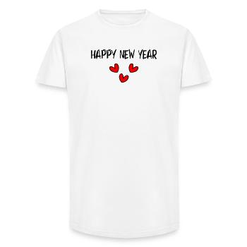 BONNE ANNEE. SAINT SYLVESTRE. NOUVELLE ANNÉE - T-shirt coupe longue homme - blanc - Devant - AI Model Male 185 light (185cm)