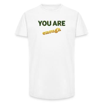 You Are Enough - Long Fit Men's T-Shirt - white - Front - AI Model Male 185 light (185cm)