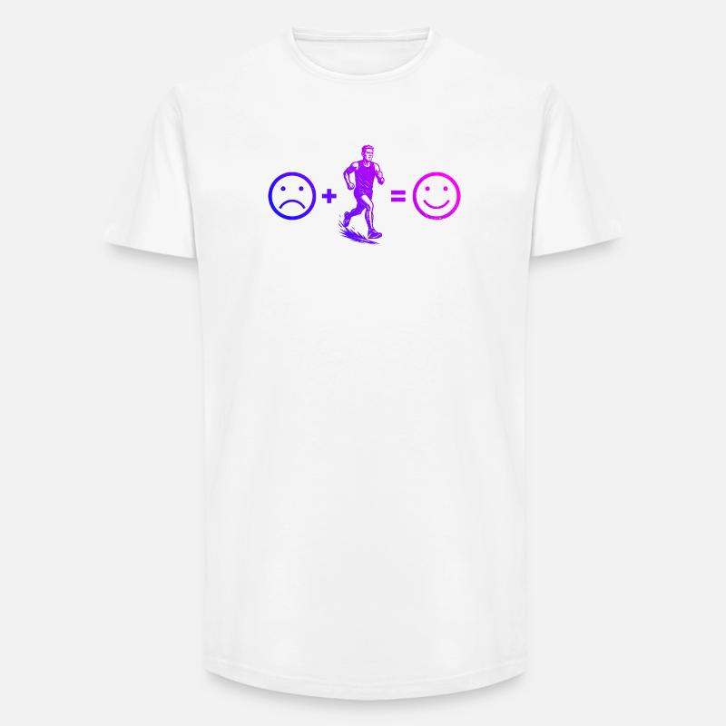 Conception de course pleine de caractère - T-shirt coupe longue homme - blanc