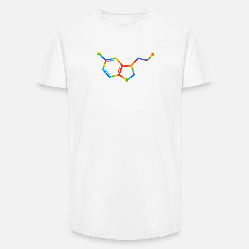 Rainbow Molecule Geometry - seratonin - Long Fit Men's T-Shirt - white