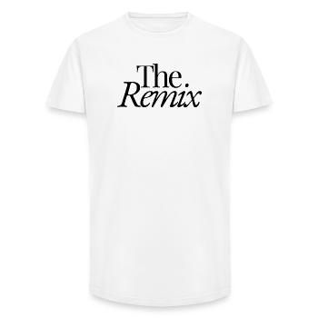 The Remix - Long Fit Männer T-Shirt - Weiß - Vorne - AI Model Male 185 light (185cm)