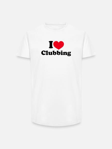 I Love Clubbing - Long Fit Men's T-Shirt - white