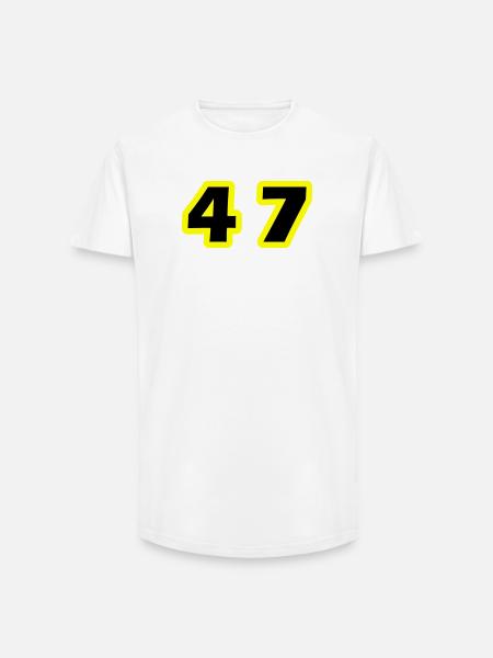 47 Symbole numérique - T-shirt coupe longue homme - blanc