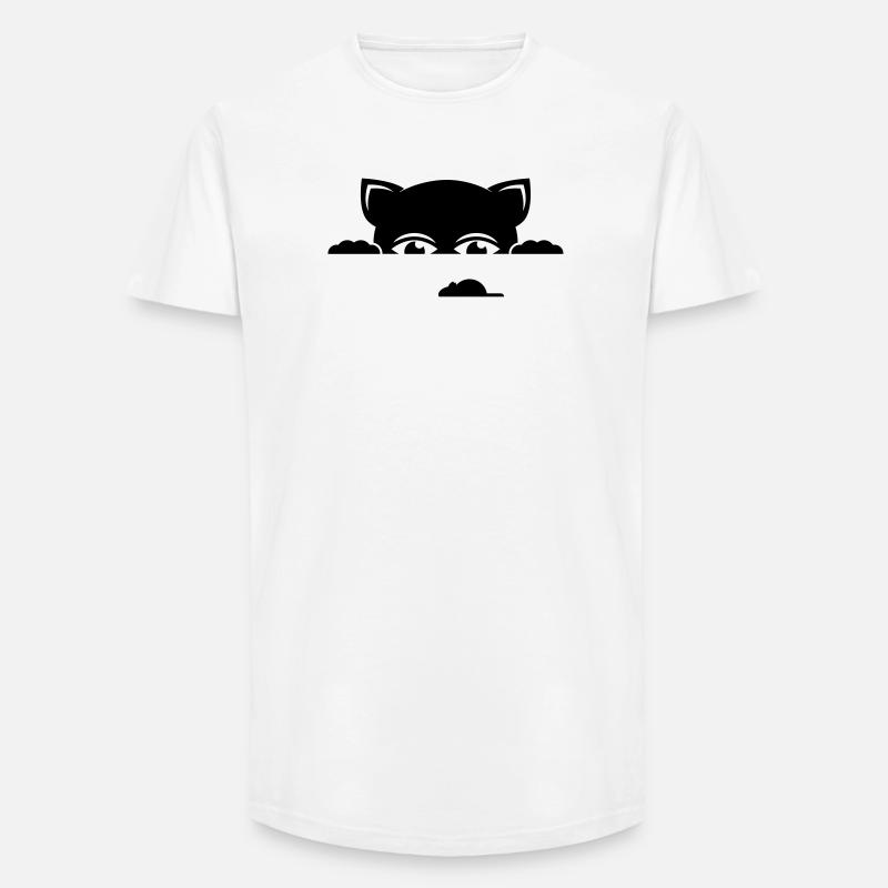 katze - Long Fit Männer T-Shirt - Weiß