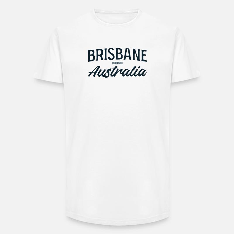 Brisbane Australia Script - Long Fit Männer T-Shirt - Weiß