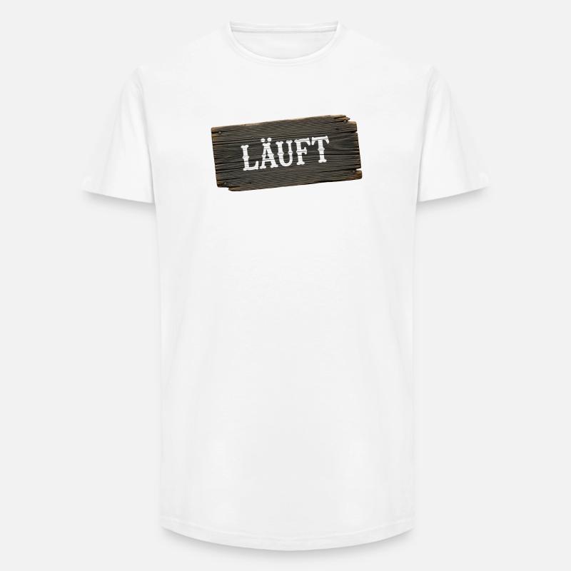 Läuft – minimalistisches Handwerker Statement - Long Fit Männer T-Shirt - Weiß