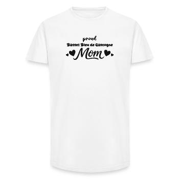 Stolze Basset Bleu Mutter, Blauer Gascognebracke - Long Fit Männer T-Shirt - Weiß - Vorne - AI Model Male 185 light (185cm)