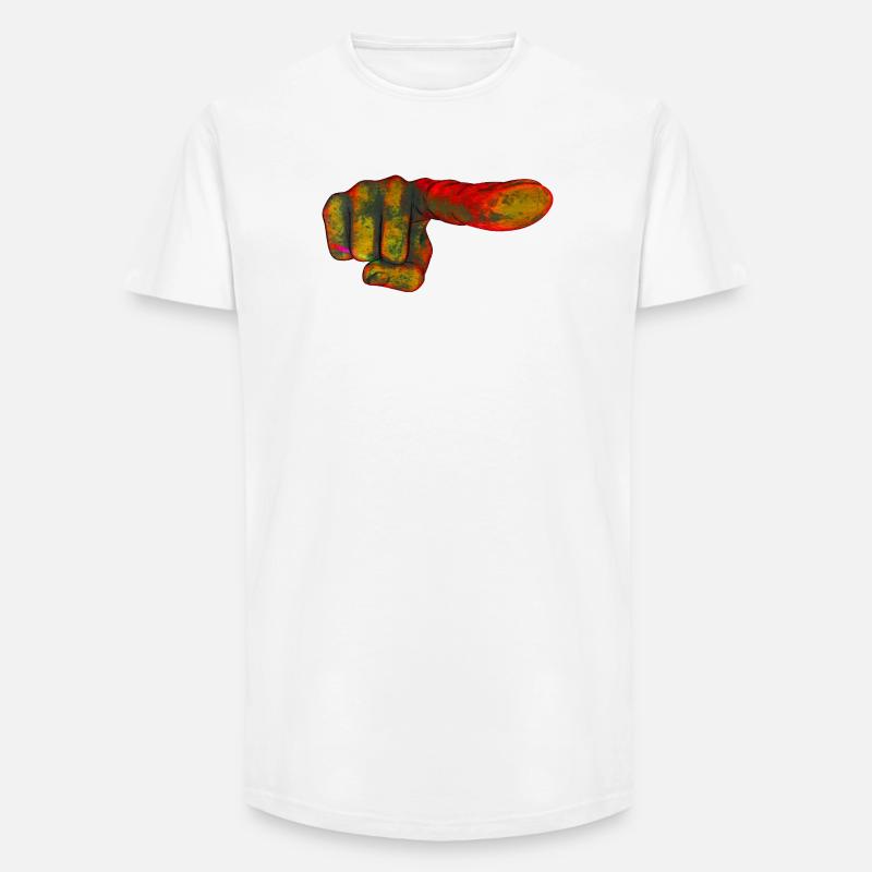 Farbexplosion Zeigefinger - Long Fit Männer T-Shirt - Weiß