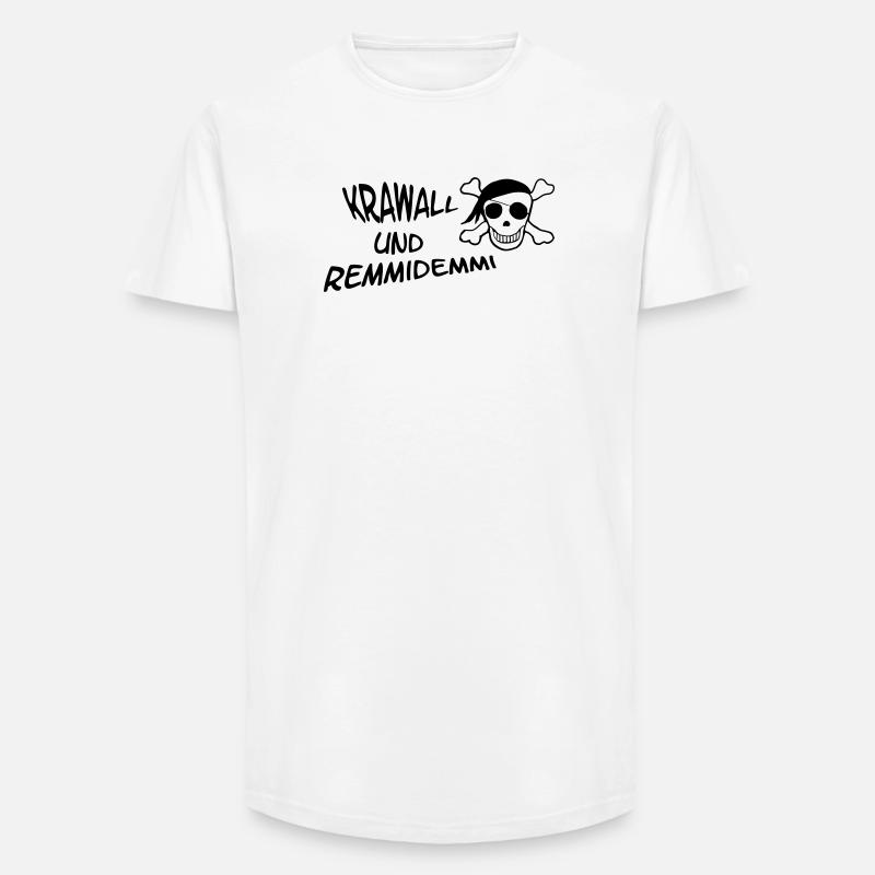 Krawall und Remmidemmi - Long Fit Männer T-Shirt - Weiß