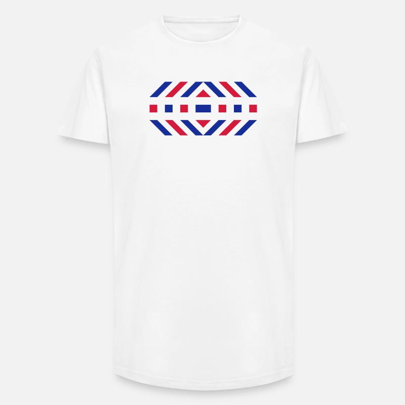 Muster - Long Fit Männer T-Shirt - Weiß