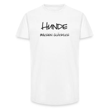 Hunde machen glücklich - Long Fit Männer T-Shirt - Weiß - Vorne - AI Model Male 185 light (185cm)