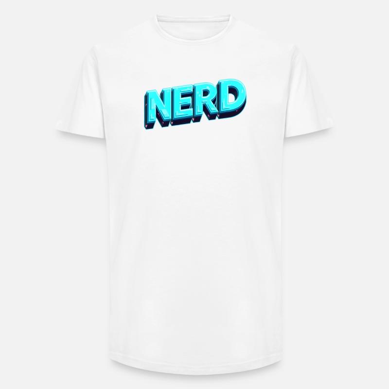 Nerd Neon 3D Retro - Long Fit Männer T-Shirt - Weiß