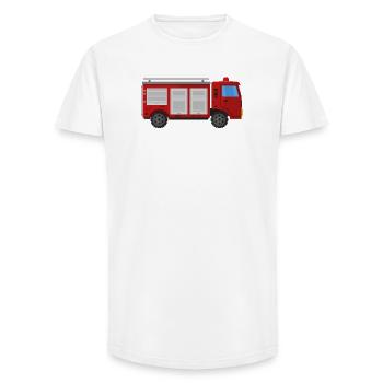Camion de pompiers - T-shirt coupe longue homme - blanc - Devant - AI Model Male 185 light (185cm)