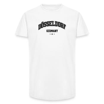 Düsseldorf Germany Retro lettering in the bow - Long Fit Men's T-Shirt - white - Front - AI Model Male 185 light (185cm)