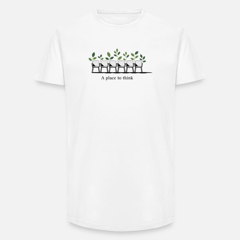 Üppige Thinkspace-Stühle - Long Fit Männer T-Shirt - Weiß