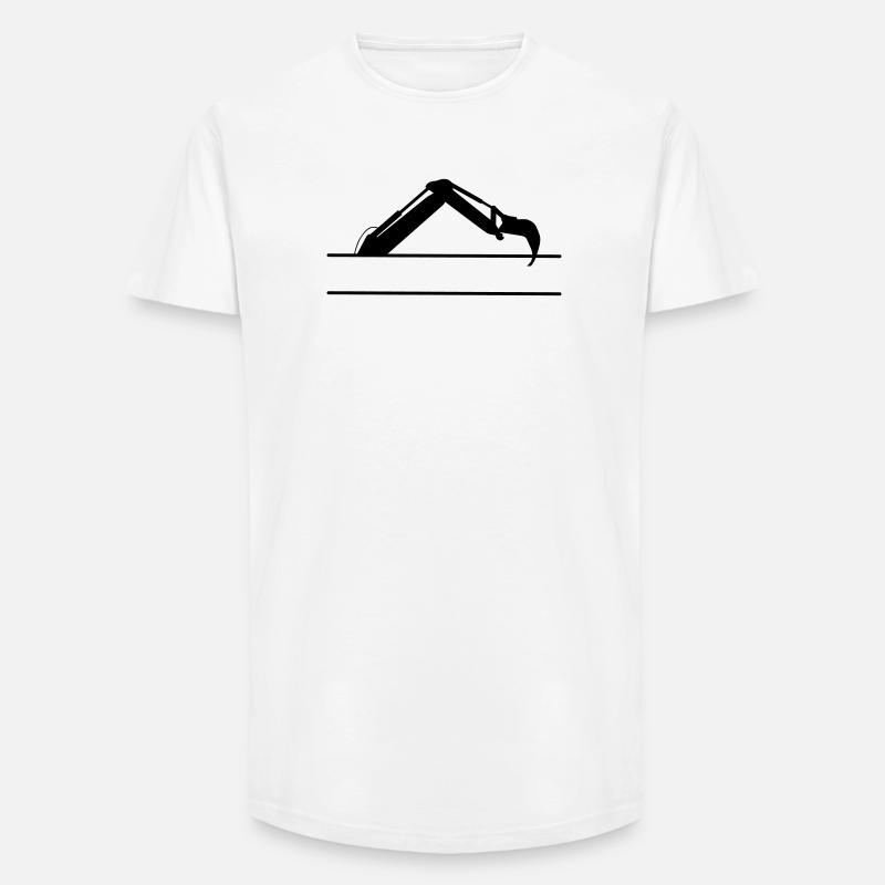 Baggerarm maßgeschneidert – Baukonstruktion - Long Fit Männer T-Shirt - Weiß