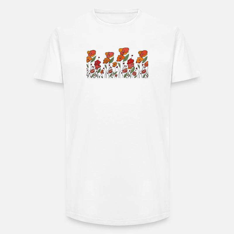 Mohnborte - Long Fit Männer T-Shirt - Weiß