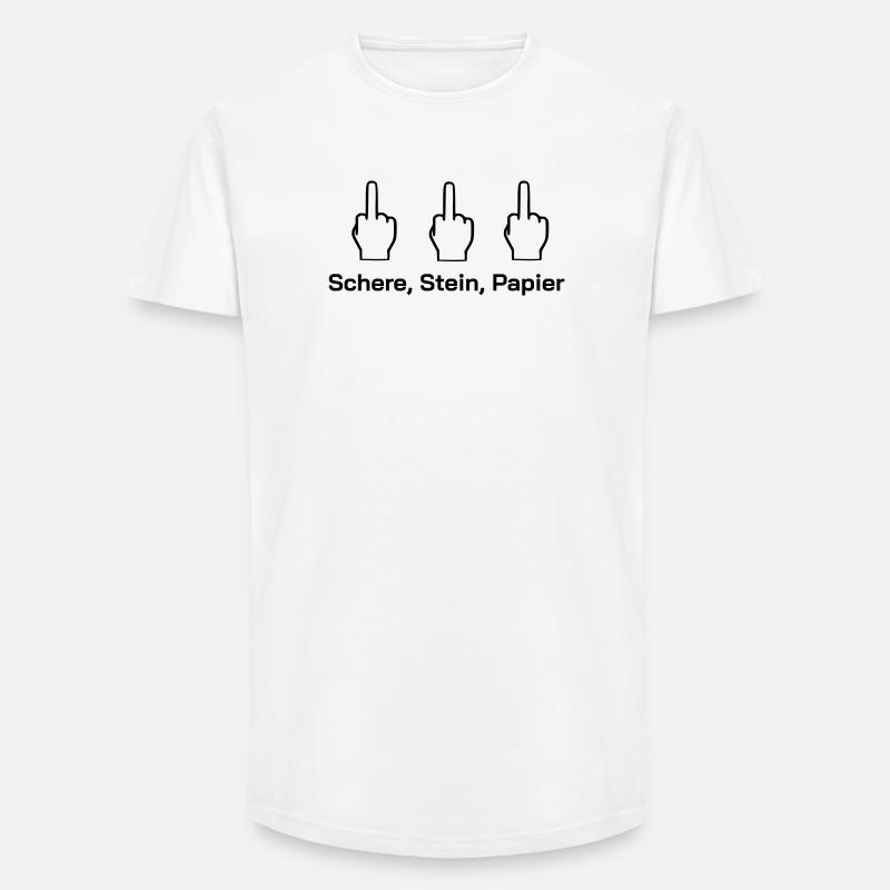 Schere Stein Papier - Long Fit Männer T-Shirt - Weiß