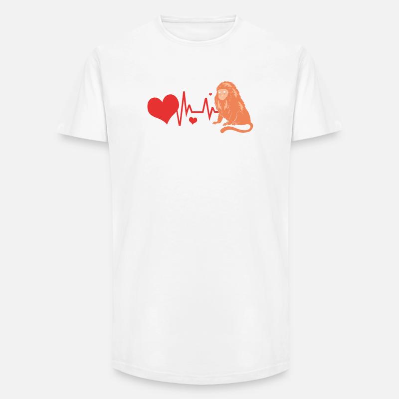 Tamarin Monkey Monkey Monkey Monkey Face - Long Fit Men's T-Shirt - white