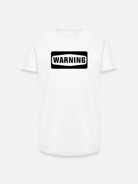Warning - Long Fit Men's T-Shirt - white