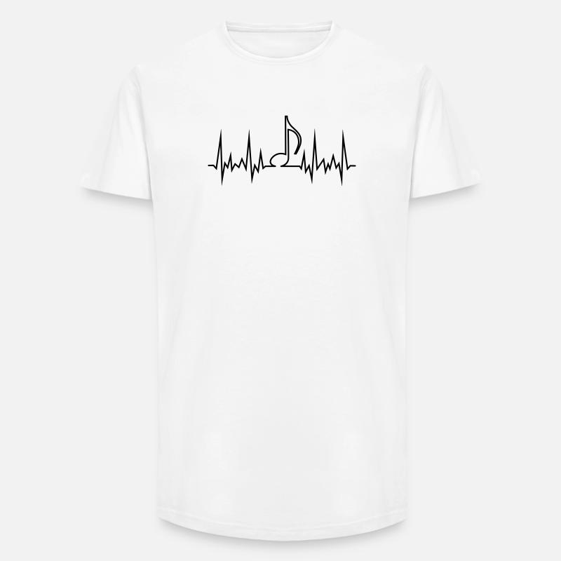 wave_note - Long Fit Männer T-Shirt - Weiß